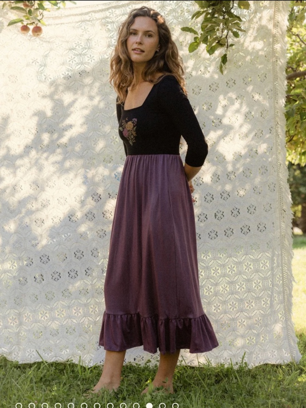 PURUSHA PEOPLE COTTAGE DRESS. Gorgeous, brand new, forest fiber, sustainable - Picture 9 of 10